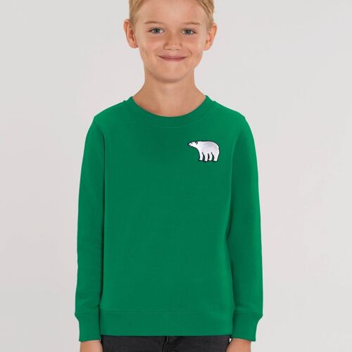 polar bear organic cotton sweatshirt – kids - Green