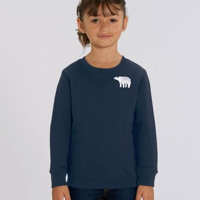 polar bear organic cotton sweatshirt – kids - Navy