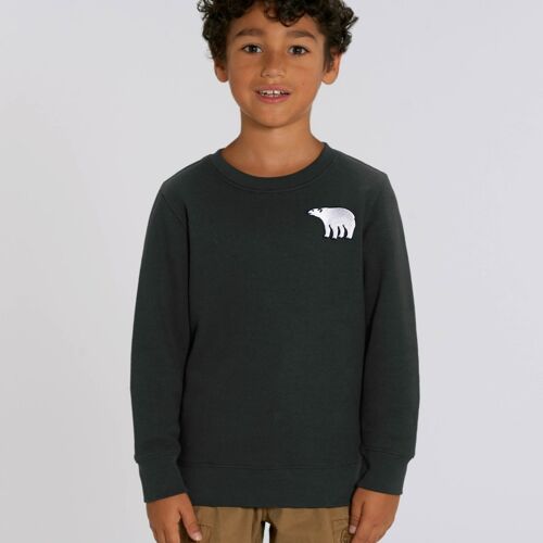 polar bear organic cotton sweatshirt – kids - Black