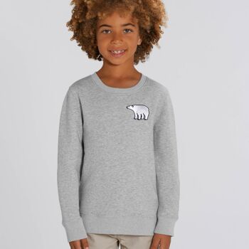 Sweat coton bio ours polaire enfant - Serene blue 10