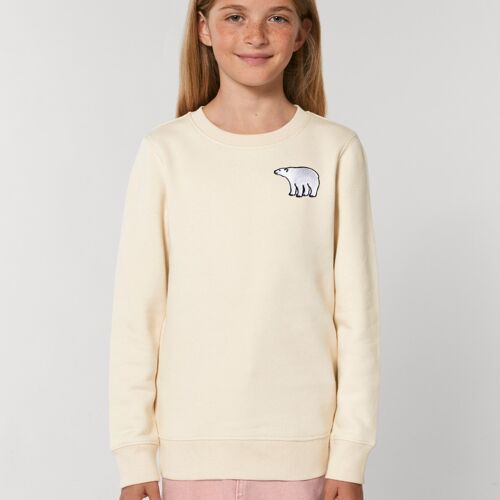 polar bear organic cotton sweatshirt – kids - Natural