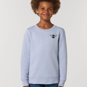 Sweat enfant abeille en coton bio - Vert 3