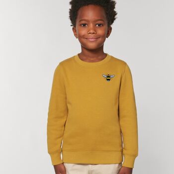 Sweat enfant abeille en coton bio - Vert 8