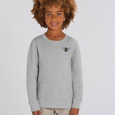 bee kids organic cotton sweatshirt - Grey marl