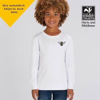 Sweat coton bio enfant abeille - Gris chiné 2