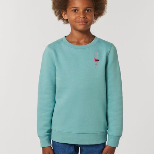 flamingo kids organic cotton sweatshirt - Teal monstera
