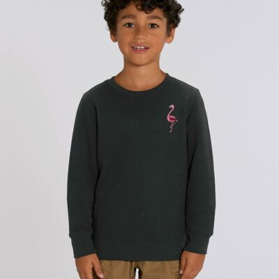 flamingo kids organic cotton sweatshirt - Black