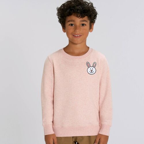bunny kids organic cotton sweatshirt - Cream pink marl
