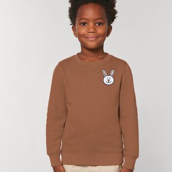 Sweat enfant lapin en coton bio - Pétale lilas 2