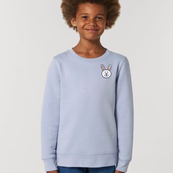 Sweat enfant lapin en coton bio - Pétale lilas 3