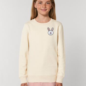 Sweat enfant lapin en coton bio - Pétale lilas 5