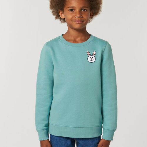 bunny kids organic cotton sweatshirt - Teal monstera