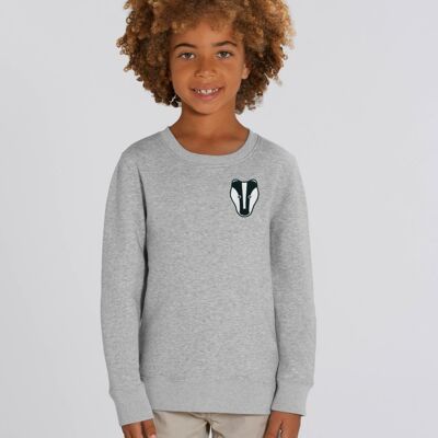 badger kids organic cotton sweatshirt - Grey marl