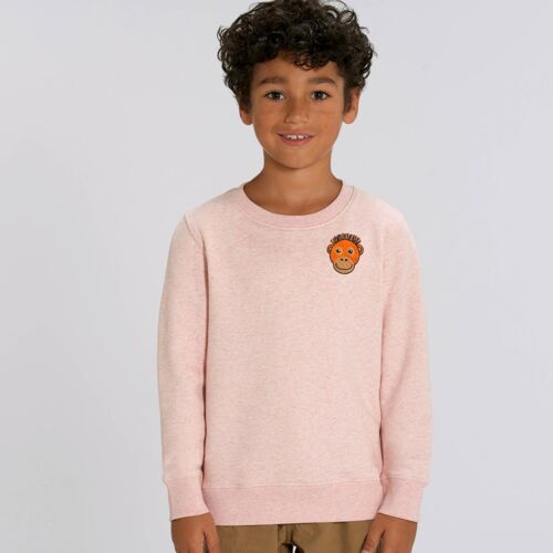 orangutan kids organic cotton sweatshirt - Cream pink marl