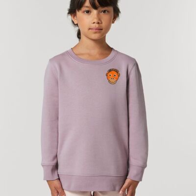 orangutan kids organic cotton sweatshirt - Lilac petal