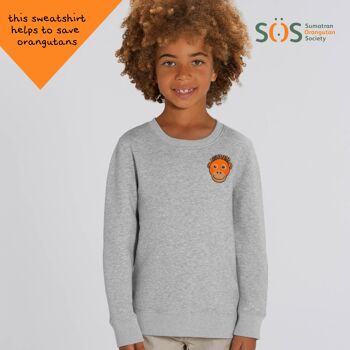 sweat coton bio enfant orang-outan - Pétale lilas 2