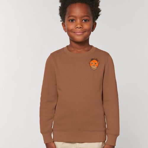 orangutan kids organic cotton sweatshirt - Caramel