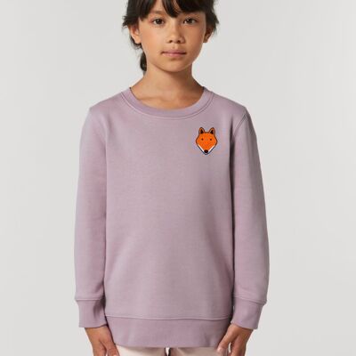 fox kids organic cotton sweatshirt - Lilac petal