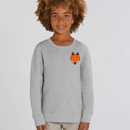 fox kids organic cotton sweatshirt - Grey marl