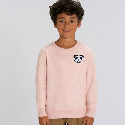 panda kids organic cotton sweatshirt - Pink cream marl
