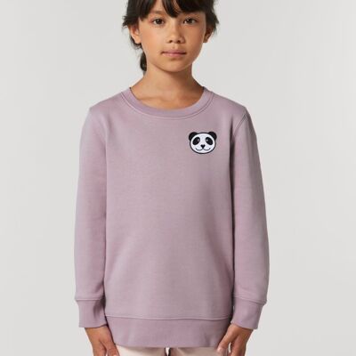 panda kids organic cotton sweatshirt - Lilac petal