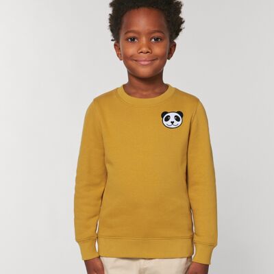 panda kids organic cotton sweatshirt - Ochre