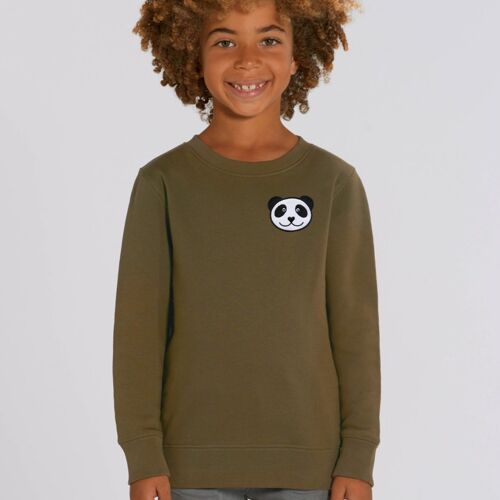panda kids organic cotton sweatshirt - Khaki