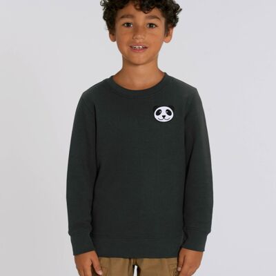 panda kids organic cotton sweatshirt - Black