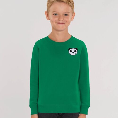 panda kids organic cotton sweatshirt - Green