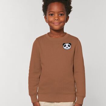 sweat coton bio enfant panda - Gris chiné 6