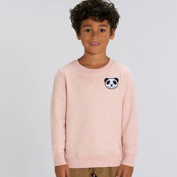 sweat coton bio enfant panda - Gris chiné 7