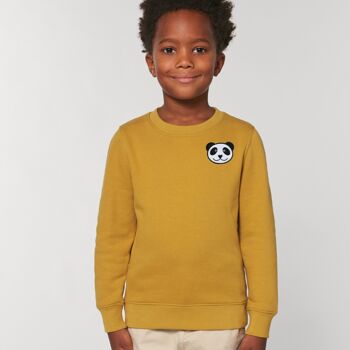 sweat coton bio enfant panda - Gris chiné 8