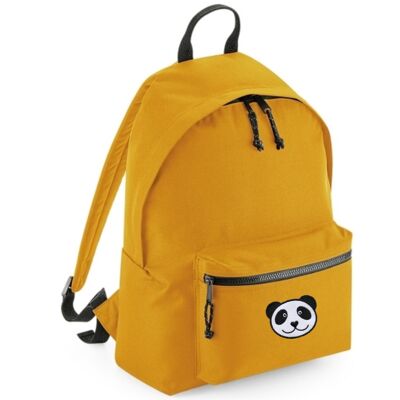 panda recycled plastic bottles back pack - Mustard