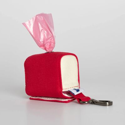 Pochette porte-sac à caca en toile de coton rouge Constantin