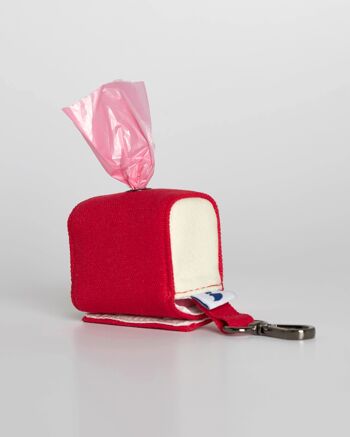 Pochette porte-sac à caca en toile de coton rouge Constantin 1