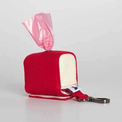 Constantin Red Cotton Canvas Poop Bag Holder Pouch