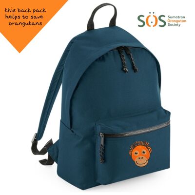 orangutan recycled plastic bottles back pack - Blue