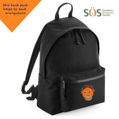 orangutan recycled plastic bottles back pack - Black