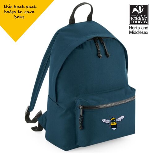 bee recycled plastic bottles back pack - Blue