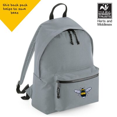 bee recycled plastic bottles back pack - Grey
