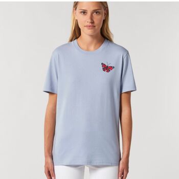 t-shirt adulte unisexe papillon paon en coton bio - Noir 3