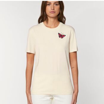 t-shirt adulte unisexe papillon paon en coton bio - Melon code 7