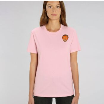 t-shirt coton bio orang-outan adulte - Rose pâle 1
