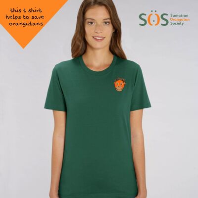 orangutan organic cotton t shirt – adults - Bottle green