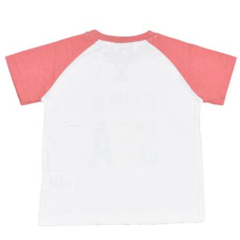 T-shirt Tucker Raglan Blanc Corail 2