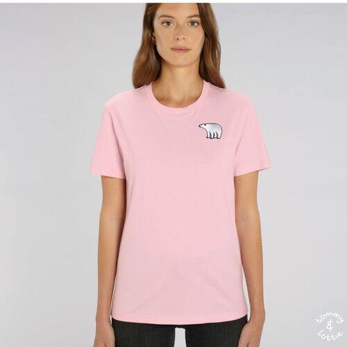 polar bear organic cotton t shirt – adults - Pale pink