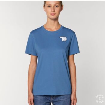 t-shirt ours polaire coton bio adulte - Bleu pâle 10