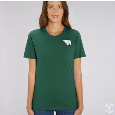 polar bear organic cotton t shirt – adults - Bottle green