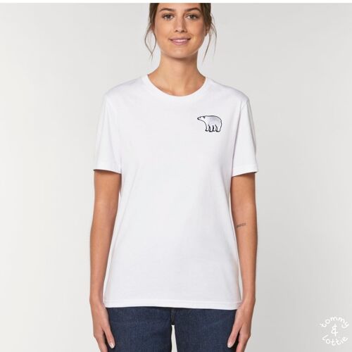 polar bear organic cotton t shirt – adults - White