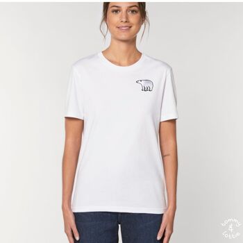 t-shirt ours polaire coton bio adulte - Blanc 1